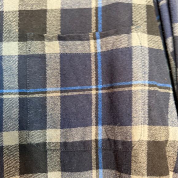 Eddie Bauer Button Down Flannel Shirt Men XL Black Plaid Long Sleeve Outdoor - Picture 7 of 9